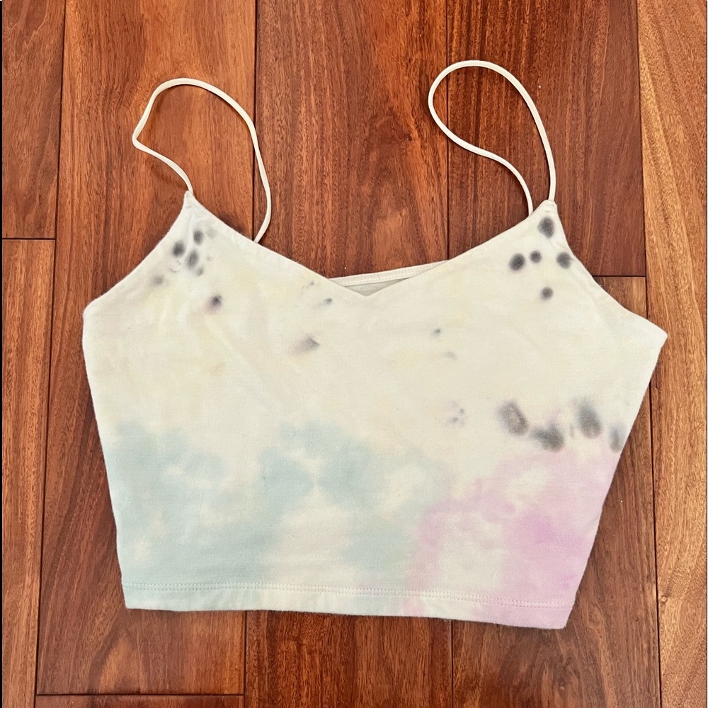 Aeropostale Pastel Tie-Dye Cropped Tank